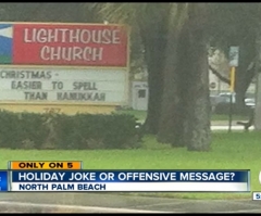 Baptist Pastor's 'Christmas – Easier to Spell Than Hanukkah' Sign Taken Down