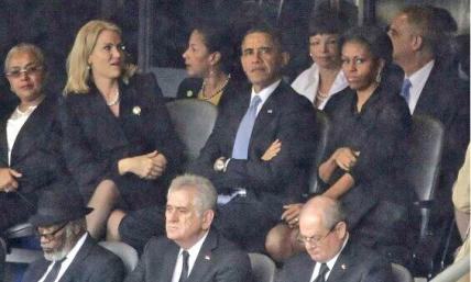 Michelle Obama Gives Prime Minister of Denmark the 'Evil Eye' After Obama Selfie at Mandela Tribute? (PHOTO)