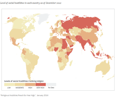 High Social Hostility Toward Religion Reported in a Third of Countries Worldwide