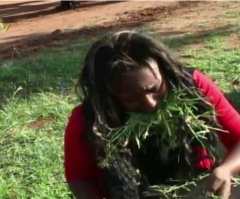 Shocking New Video Shows South African Pastor Lesego Daniel Commanding His Obedient Followers to Eat Grass Like Animals