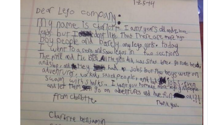 7-Year-Old Girl Writes to Lego: Demands More Active Girl Figures