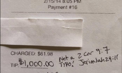 Maui Waiter Gets $1,000 Gratuity; Latest in 'Tips for Jesus' Trend?