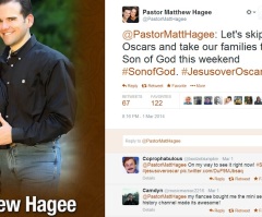 Pastor Matthew Hagee's #JesusOverOscar Tweet Responsible for 'Son of God' Movie's 1st-Place Finish at Box Office Sunday?