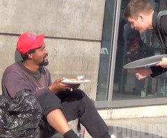 YouTube Prankster Serves as Waiter to the Homeless, Surprises Them With Meals on a Tray (VIDEO)