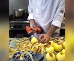 Here's What Happens When You Use a Power Drill to Peel Apples (VIDEO)