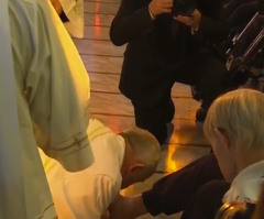 Watch Pope Francis Wash the Feet of Disabled and Elderly People in Rule-Breaking Ritual (VIDEO)
