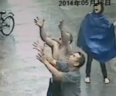 See the Miraculous Catch in the Rain That Saved a Baby Who Fell Out of a Second-Story Window (VIDEO)