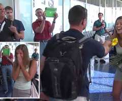 Missionary's Boyfriend Gets Whole Plane to Help Him Pull Off Surprise Proposal (VIDEO)