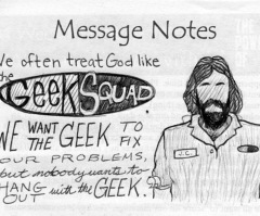 Sermon Notes Doodle Compares God to the Geek Squad and It's Sadly Accurate