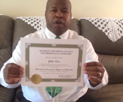 Bible College Offers Doctorate for Donation of $85; But You Better Hurry, the Offer Is Only Good Until the End of August