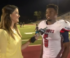 Pumped Up Texas Teenage Football Player Takes Postgame Interview to Church