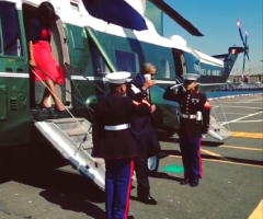 President Obama Sparks Storm of Criticism for Saluting Marines With Coffee Cup in Hand