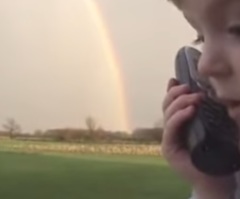 Little Girl Calls Her Grandma After Seeing a Rainbow at Her House (VIDEO)