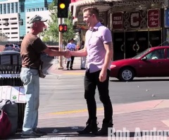 This Guy Rips Up This Poor Homeless Man's Sign for No Reason – But Wait Until You Find Out Why!