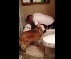 Dad Gets Caught in the Bathtub Singing to His Baby (VIDEO)