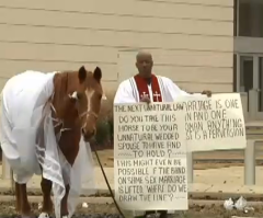 Pastor Dresses Horse in a Wedding Dress to Protest Gay Marriage