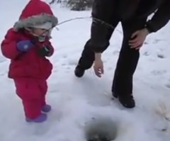 Adorable 2-Year-Old Catches Her First Fish