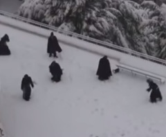 Franciscan Monks Decide to Have a Snowball Fight in Jerusalem -- This Is Hilarious!