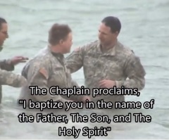 Soldier Baptized in the Euphrates River While on A Tour in Iraq