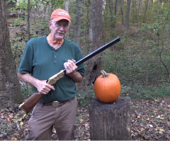 Amazing! Man Carves Pumpkin With a Rifle!