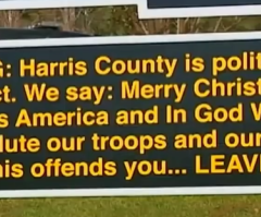 Atheists in Uproar Over Georgia Sheriff's 'In God We Trust' Love It or 'Leave' Sign