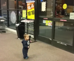Toddler's Adorable Reaction to Seeing Automatic Doors for First Time