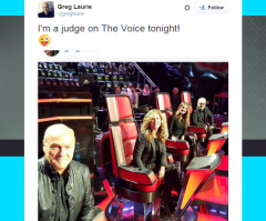 Pastor Greg Laurie Visits Set of 'The Voice' During Final 4 Selection