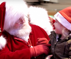 Deaf Little Girl Lights Up When Santa Claus Speaks Sign Language
