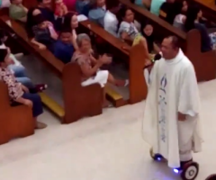 Holy Hoverboard! Catholic Priest Uses Holy Roller in Christmas Eve Mass