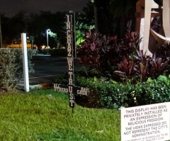 Atheist Displays Satanic Cross at Florida City Hall in Opposition to Manger Scene