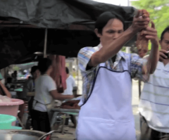 This Is Crazy! Street Vendor Fries Food With Bare Hands