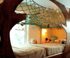 Dad Turns Two Normal Beds Into Awesome Treehouse for Kid