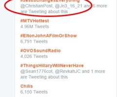 Together 2016 Hashtag #JesusChangesEverything No.3 Most Popular Trend on Twitter