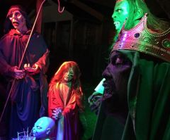 'Zombie' Nativity Scene in Ohio With Fanged, Blue-Skinned Baby Jesus Vandalized 