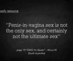 'No' Gay Marriage in Australia Ad Showing Alarming LGBT Sex Ed in Schools Is Banned From Prime Time TV