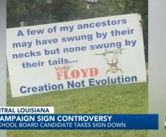 'My Ancestors Swung by Their Necks but None Swung by Their Tails' Pro-Creation Sign Stirs Controversy