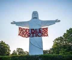 'God Bless Abortions': Christ of the Ozarks statue vandalized by activists 