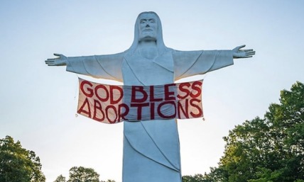 'God Bless Abortions': Christ of the Ozarks statue vandalized by activists 