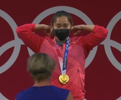 Olympic weightlifting gold medalist, devout Catholic credits Jesus for her victory