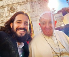 ‘The Chosen’ actor Jonathan Roumie shares jovial moment with pope at private Vatican summit