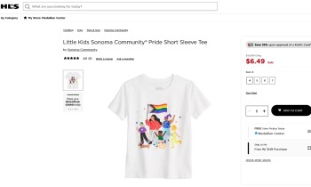 LGBT gear at Kohl's: 'Little kids' T-shirt with transgender flag, 'proud' rainbow baby bib
