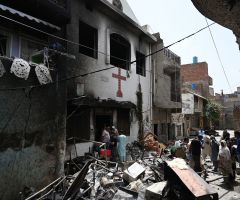 At least 8 churches set on fire by mob in Pakistan over blasphemy allegations