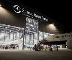 Samaritan's Purse dedicates new airlift response center, Boeing 757 aircraft 