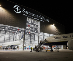 Samaritan's Purse dedicates new airlift response center, Boeing 757 aircraft