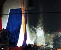 Church set on fire in Pakistan after threatening letter left at main gate