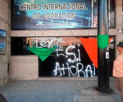 Evangelical church defaced by feminist vandalism for the 4th time in Argentina
