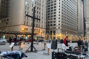 Nonprofit law firm sponsors 19-foot cross for Easter celebration in downtown Chicago