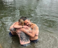 Bear Grylls assists in baptism of Russell Brand in River Thames: 'Privilege'