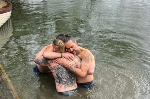 Bear Grylls assists in baptism of Russell Brand in River Thames: 'Privilege'
