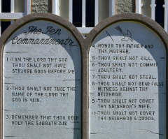 How about posting the Ten Commandments in churches?